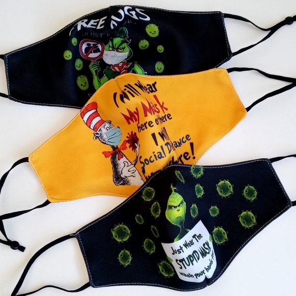 Dr. Suess Masks Set of 3 w/ Filters (Great for Those with Little Ones in NICU) - Picture 1 of 16